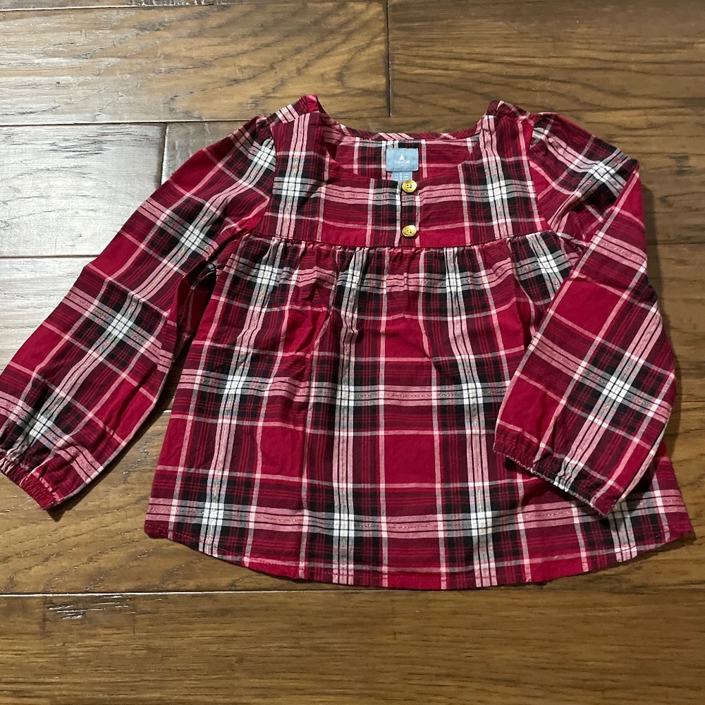 Baby Gap red plaid holiday shirt size 3 years